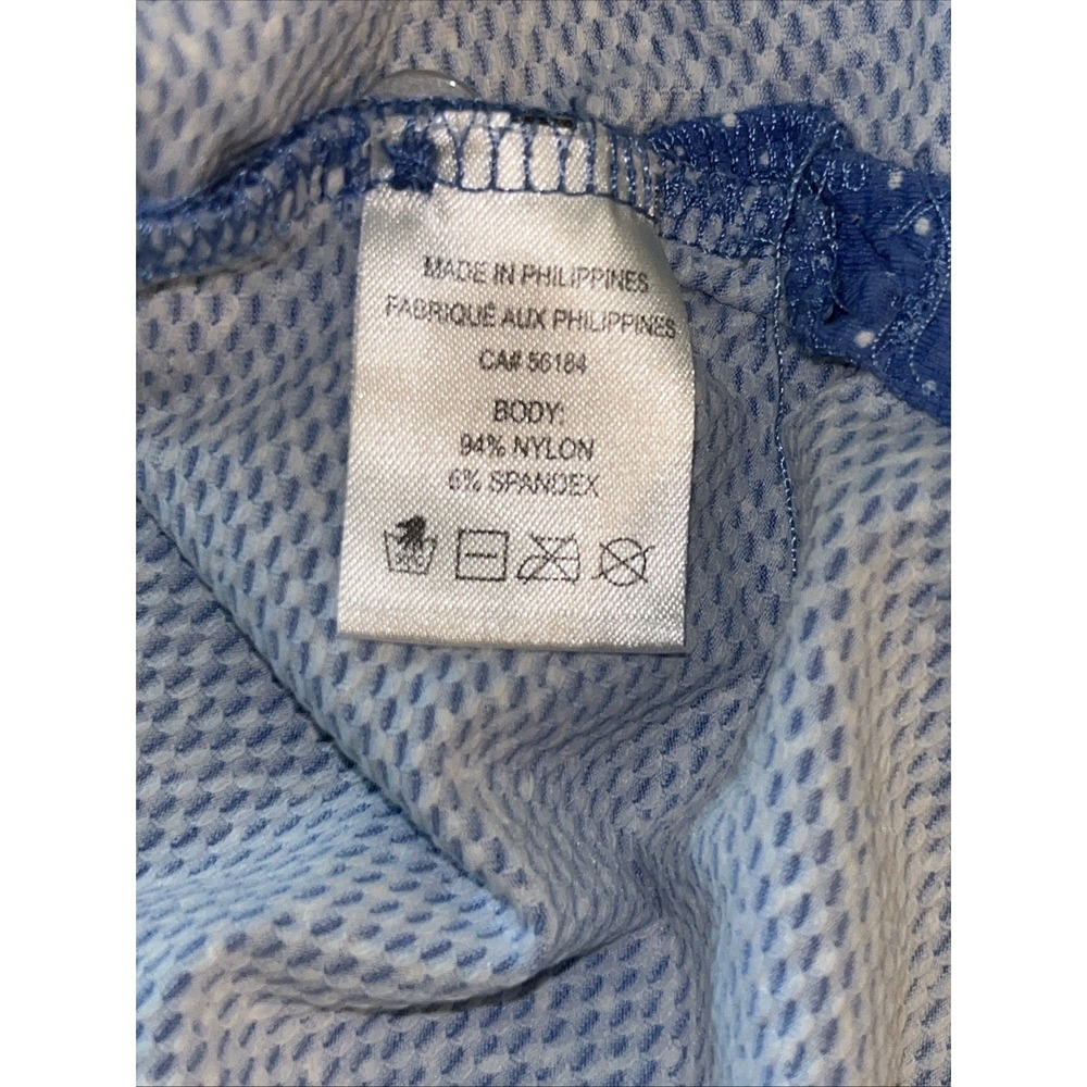 Draddy Sport Men's Polo Shirt Size Large Blue With White Dots Short Sleeve - Picture 7 of 8